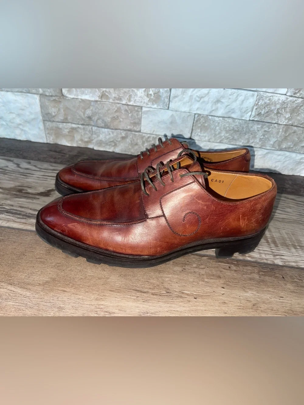 John Fluevog Gateway Angels Anfield Reddish Brown Men’s Size 7.5